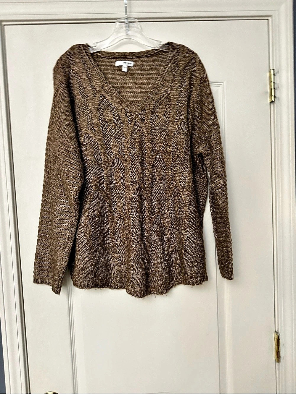 Sonoma Goods for Life Cable Knit Sweater in Brown Size Large Like New
